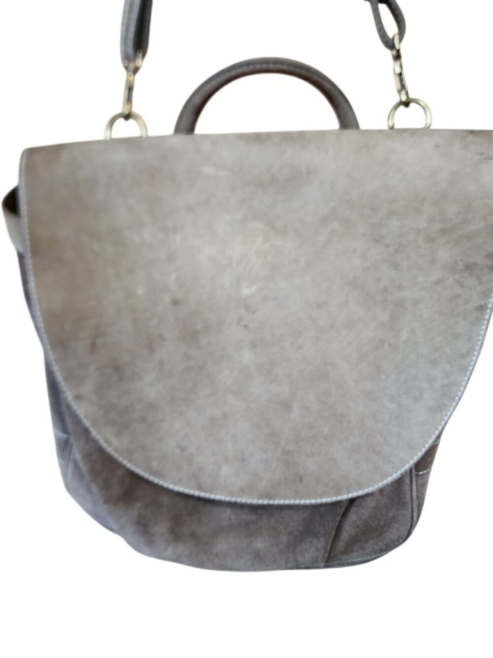 Suede Sundance mailbag vintage leather satchel unisex large bag with two handles - Picture 2 of 11